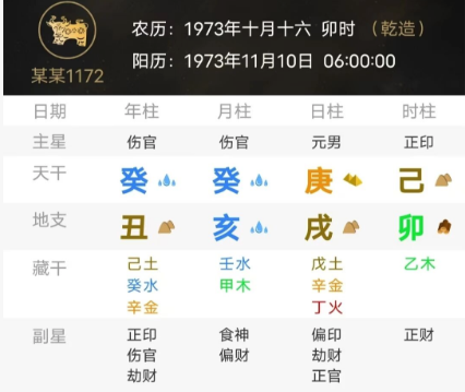 伤官旺的命局喜佩印星（八字真人在线算命）