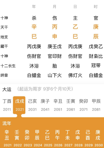 伤官见官的命局（八字真人在线算命）