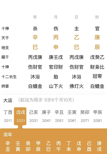 伤官见官的命局（八字真人在线算命）