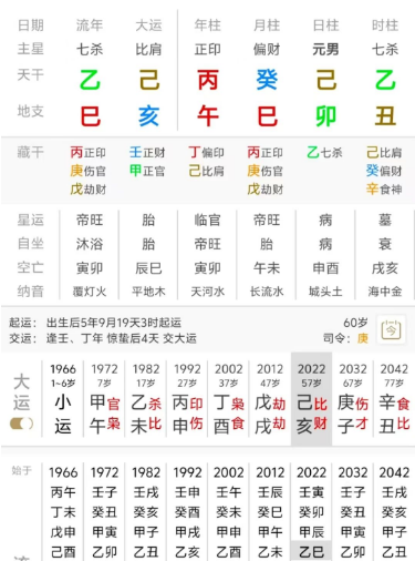 乾：丙午 癸巳 己卯 乙丑（八字真人在线算命）