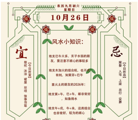 2025年十二生肖10月26日注意事项:算命真人网站